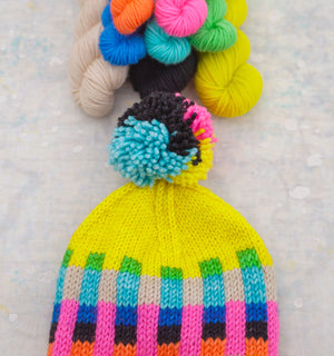 Colourbar Hat yarn kit  •  3x 50g Rad DK half skeins & 5x 20g minis